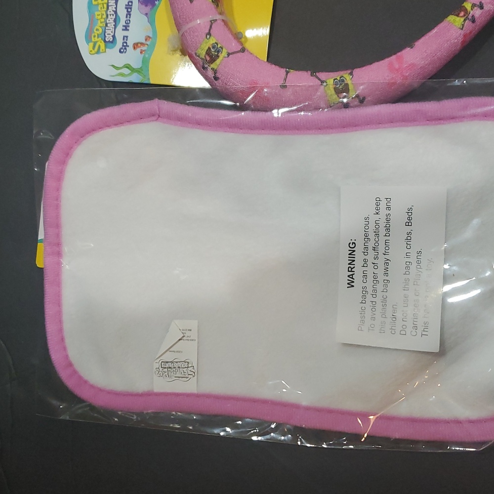 Spongebob squarepants pink and blue 2piece headband and towel spa set brand new‎ - Picture 4 of 7